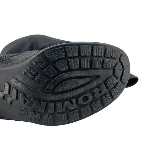 Romika Black Leather Zip Ankle Boots EU 41 US 10-10.5 Water Resistant Nomad Moto - Picture 7 of 8